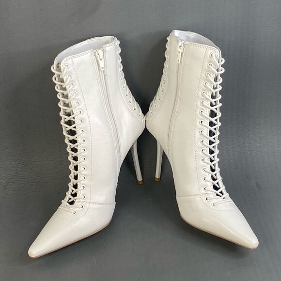 STEVE MADDEN Women's Allnight Lace-Up Stiletto Dress Booties size 6.5 - Picture 4 of 9